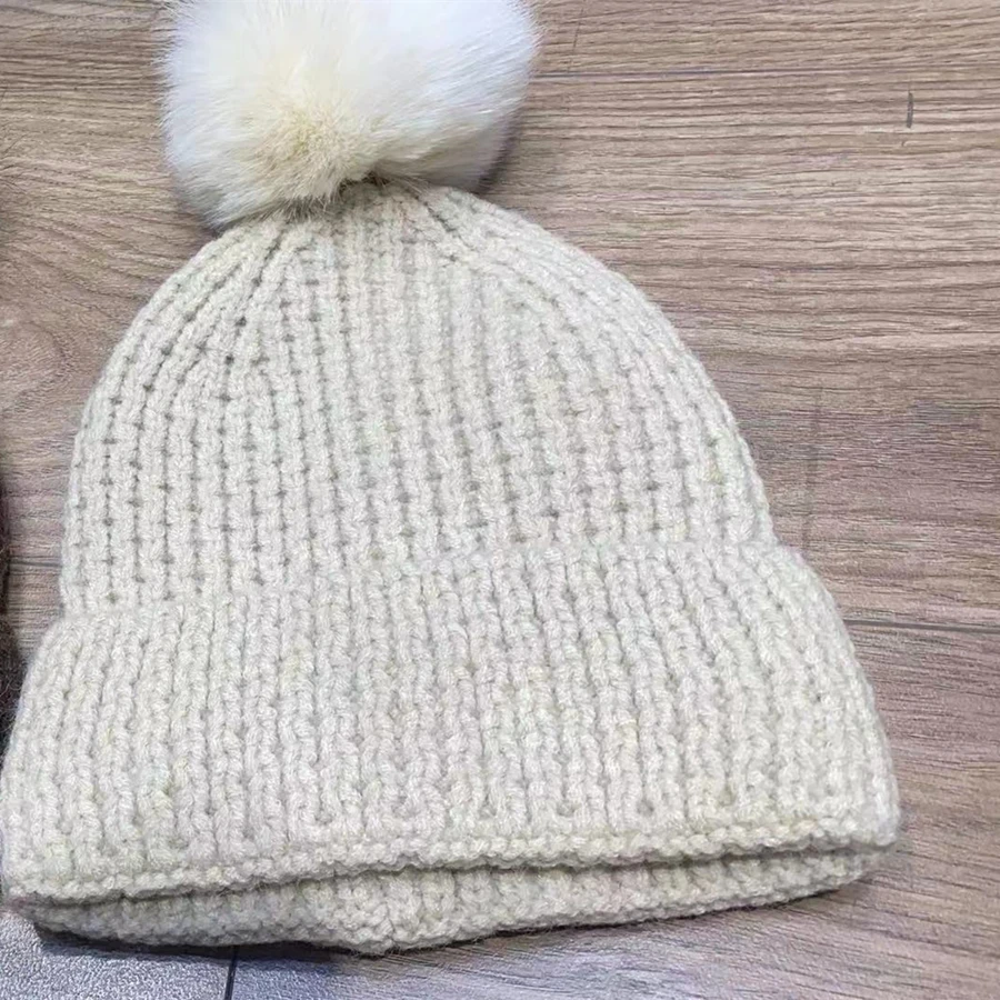 

MQMao19 Winter Knitted Hat Women Men Cotton Black White Cap Ear Protection Thickened Warm Hat