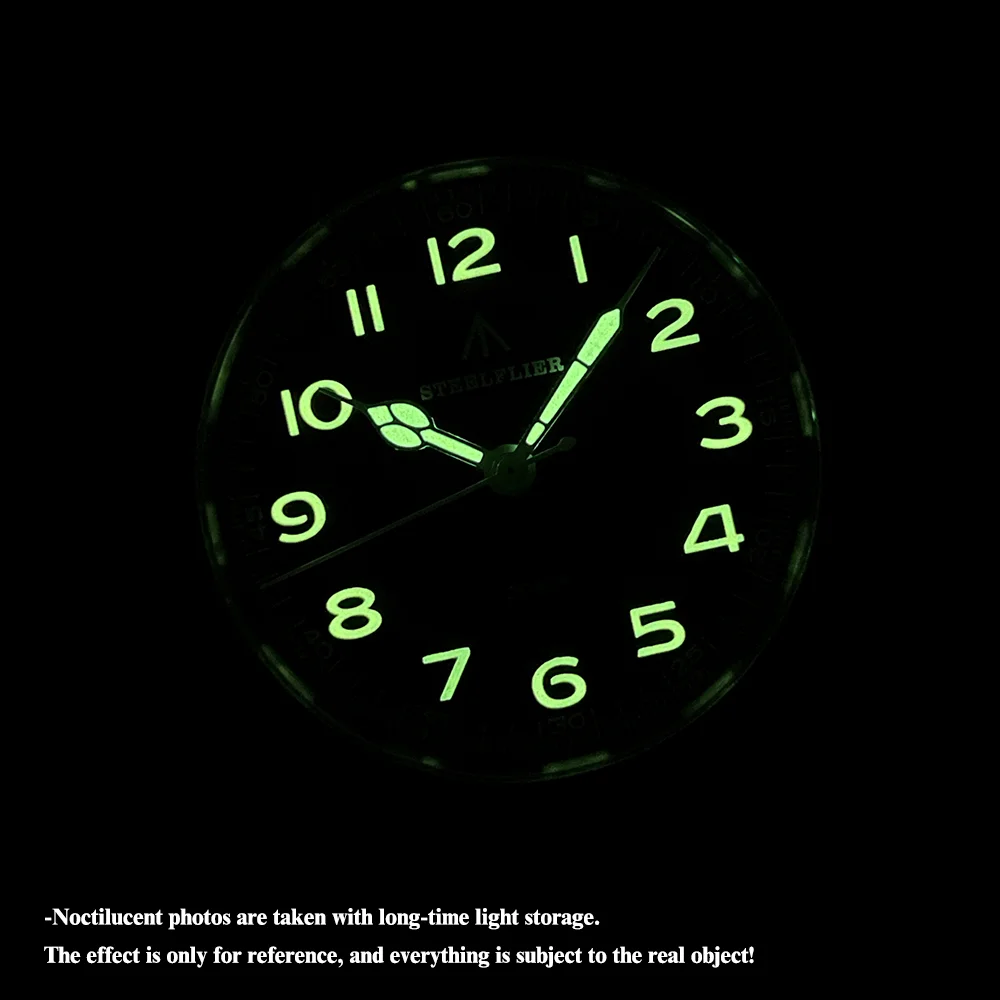 STEELFLIER SF741 Pilot сапфировый Кристалл Swiss C3 светящийся 20 бар Водонепроницаемый