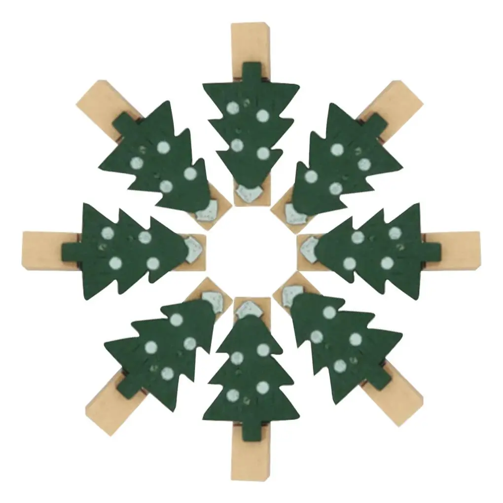 

10pcs Christmas Wooden Clips New Year Party Decoration Photo Wall Clip DIY Christmas Ornaments Decorations for Home Kids Gift