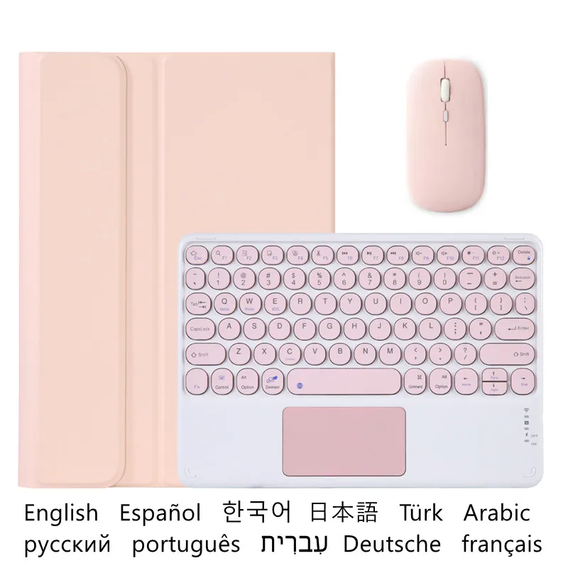 

Russian Keyboard Tablet Case for Kindle Fire HD 10 2021 Case Arabic Hebrew Spanish Korean Touchpad Keyboard Cover