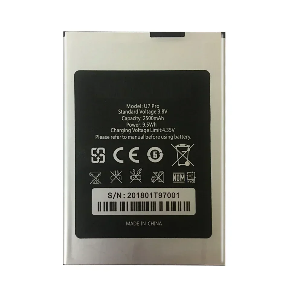 Аккумулятор мобильного телефона 2500 мАч для Oukitel U7 Pro U7Pro Портативные аккумуляторы
