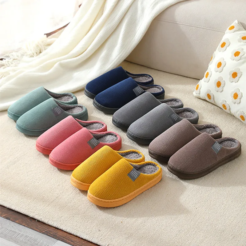 Fluffy slippers Warm winter woman slipper Home Non-Slip Grip Female comfy Soft Contton Plush Cozy Skid Contton Fluffy House gift