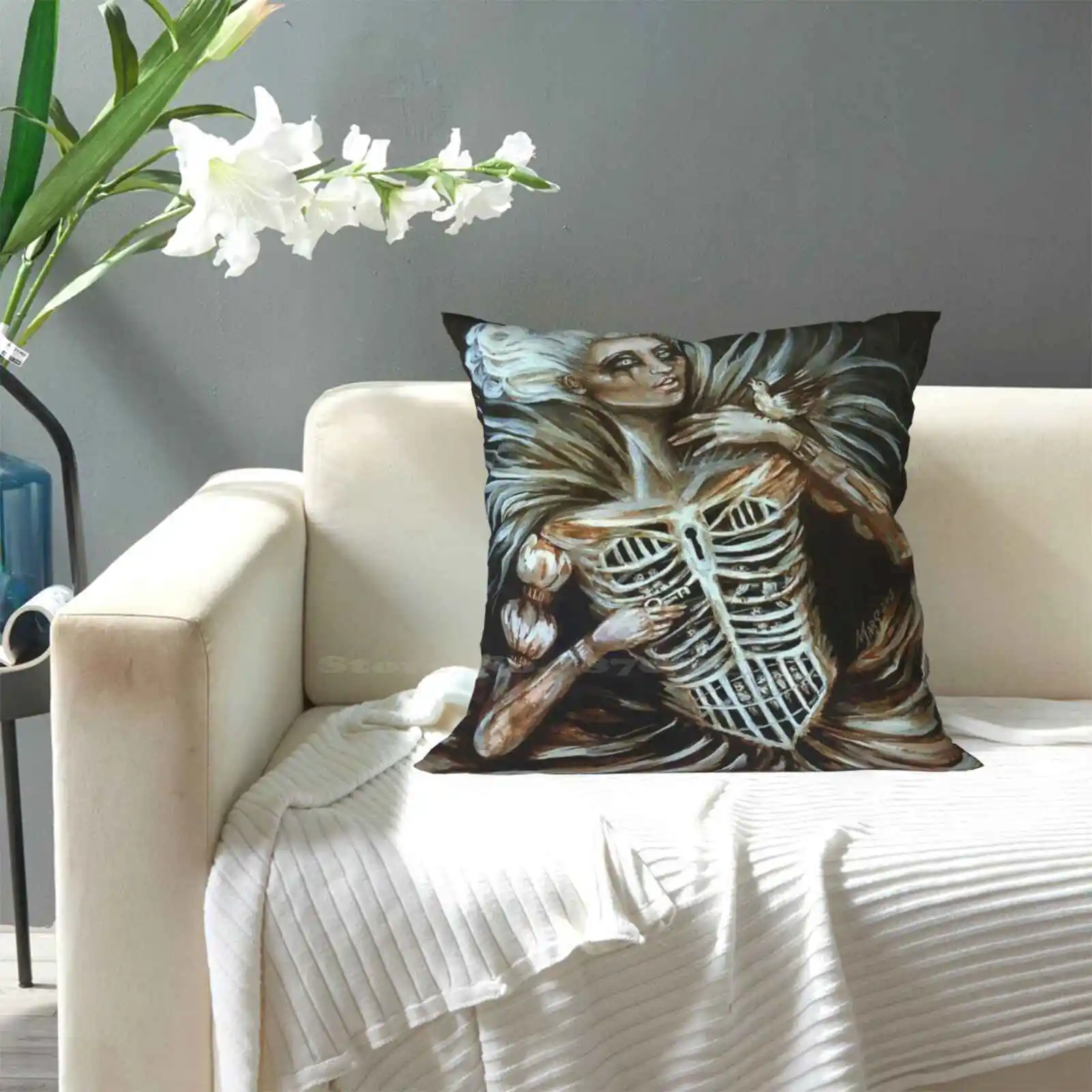 Я знаю почему клетчатая птица поет подушки искусственное украшение для дома в