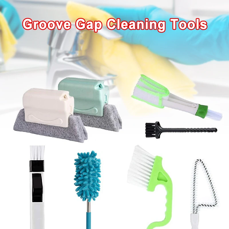 

8pcs/set Hand-held Groove Gap Cleaning Tool Window Sliding Door Rail Cleaning Brush Corner Crevice Cleaning Brushes Set