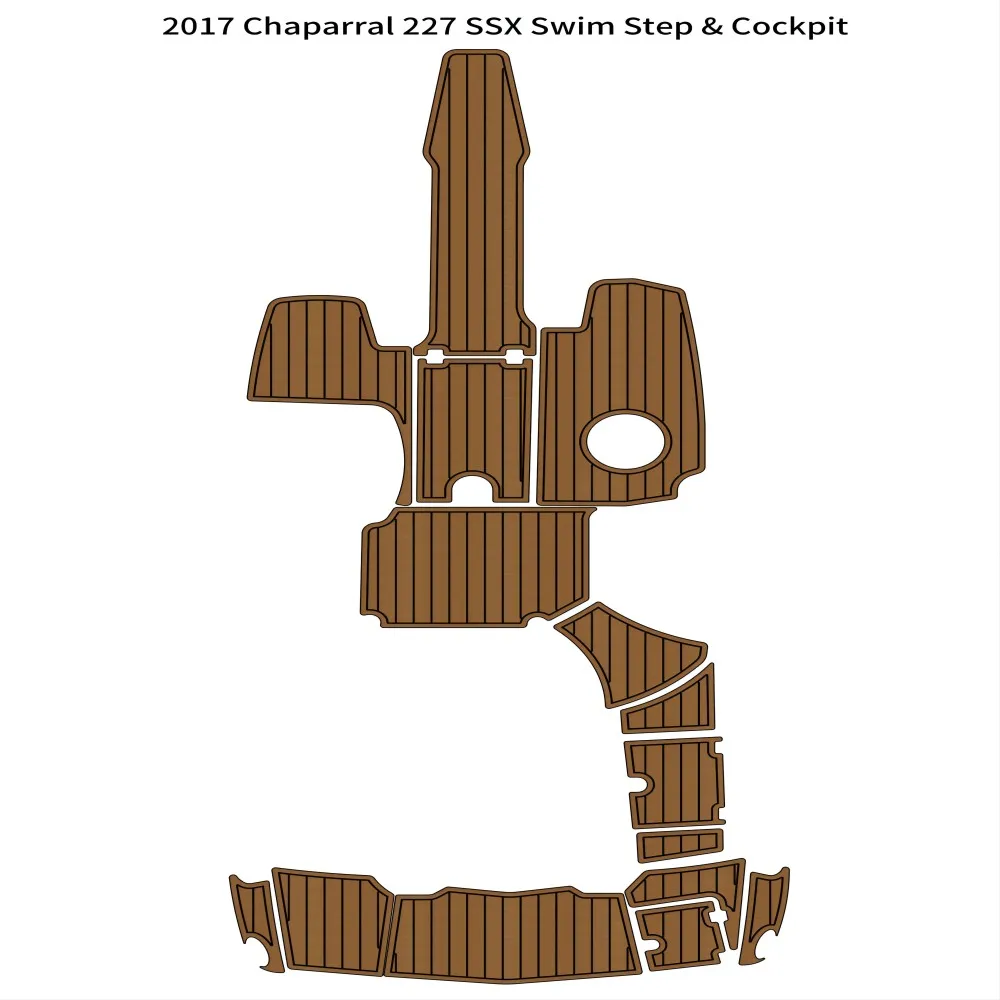 

2017 Chaparral 227 SSX Swim Step Platform Cockpit Boat EVA Teak Deck Floor Pad Backing Adhesive SeaDek Gatorstep Style Floor