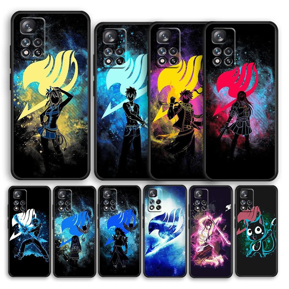 

Fairy Tail sign Anime Black Phone Case For Xiaomi Redmi Note 12 10 11 9 Pro Plus Speed 11E 11S 11T 10S 9T 9S 8T 8 5G