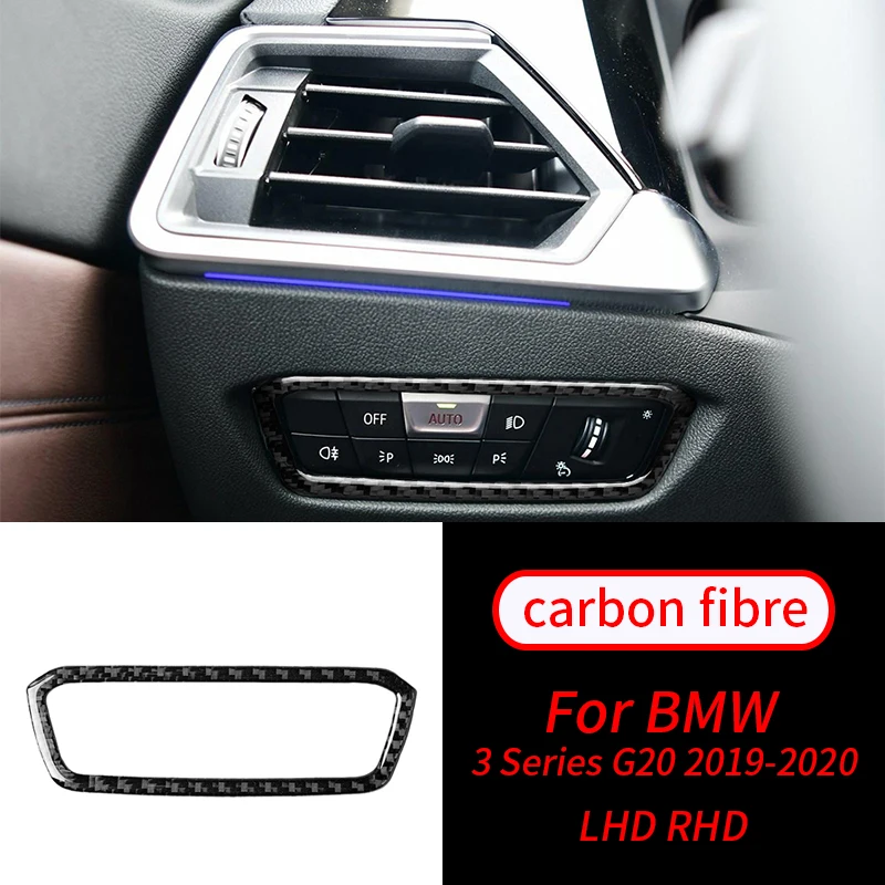 

For Bmw 3 4 Series G20 g22 g23 g26 Accessories Button 2020 202 Real Carbon Fiber Car Headlight Switch Adjust Frame Trims