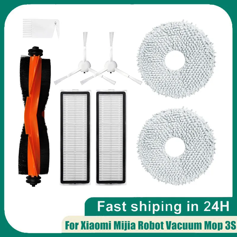 

Сменные детали для робота-пылесоса Xiaomi Mijia 3S B108CN, основная боковая щетка, фильтр НЕРА, насадка на швабру, аксессуары