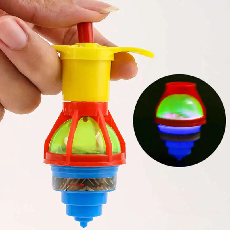 

12pcs Flashing Top Toy Colorful Rotating Gyroscope Boys Portable Funny Top for Kids Birthday Gift