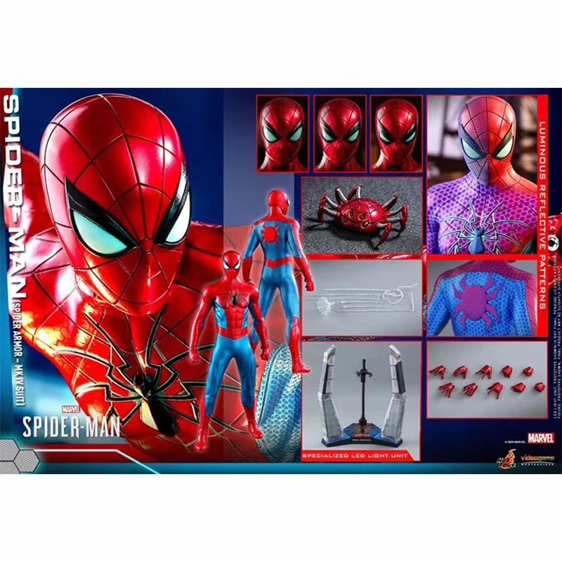 

In Stock Original Hot Toys Marvel Avengers Spider-Man Spider Armor-Mk Suit 1/6 Anime Action Figures Collection Model Toys