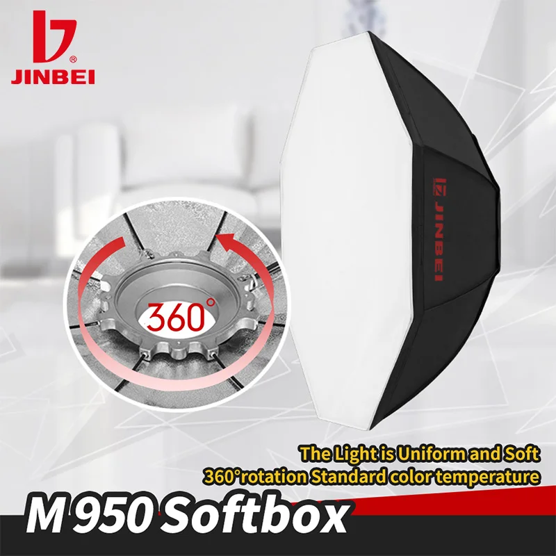 

JINBEI M950 Octagonal Softbox With Bowens Mount 95CM Studio Strobe Flash Box Reflective Lighting Diffuser Photography Equipment