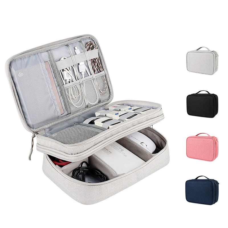 

Travel Digital Accessories USB Cable Storage Bag Electronic Organizer Bag Gadget Pouch iPad Earphone Charger Case