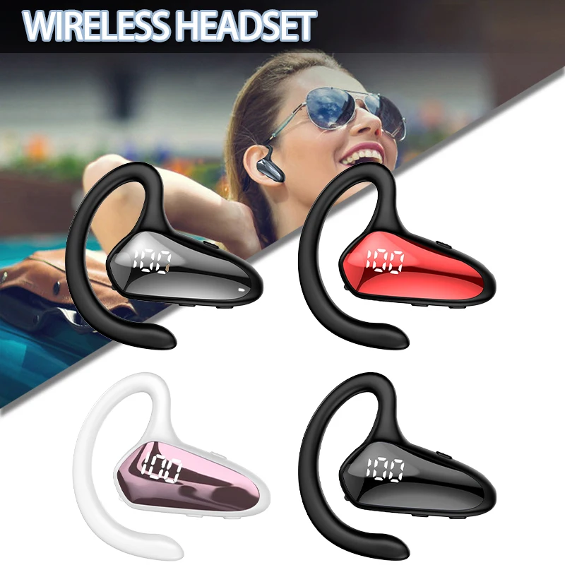 

Mayitr 1set Wireless Headset YX02 Digital Ear Bone Conduction Earphone Ear-Hook Fine Workmanship and Good Performance Brand New