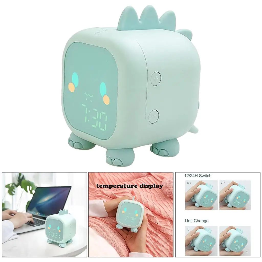 Детский будильник Детские креативные электронные часы с мультяшным динозавром