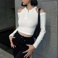 2022 new summer fashion lady shirts sexy women y2k hollow out slim clothes bare midriff girls outfits for party outdoor club