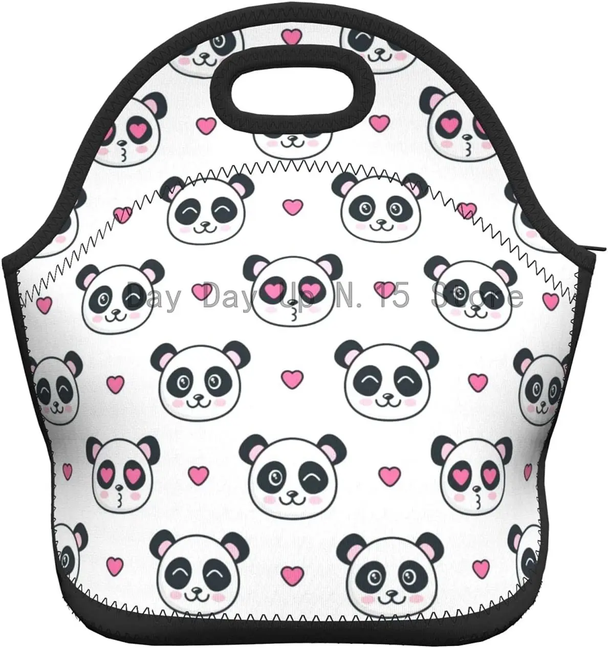 

Неопреновая сумка для ланча с изображением милой панды, водонепроницаемая сумка на молнии с многоразовой емкостью, уличный пищевой контейн...