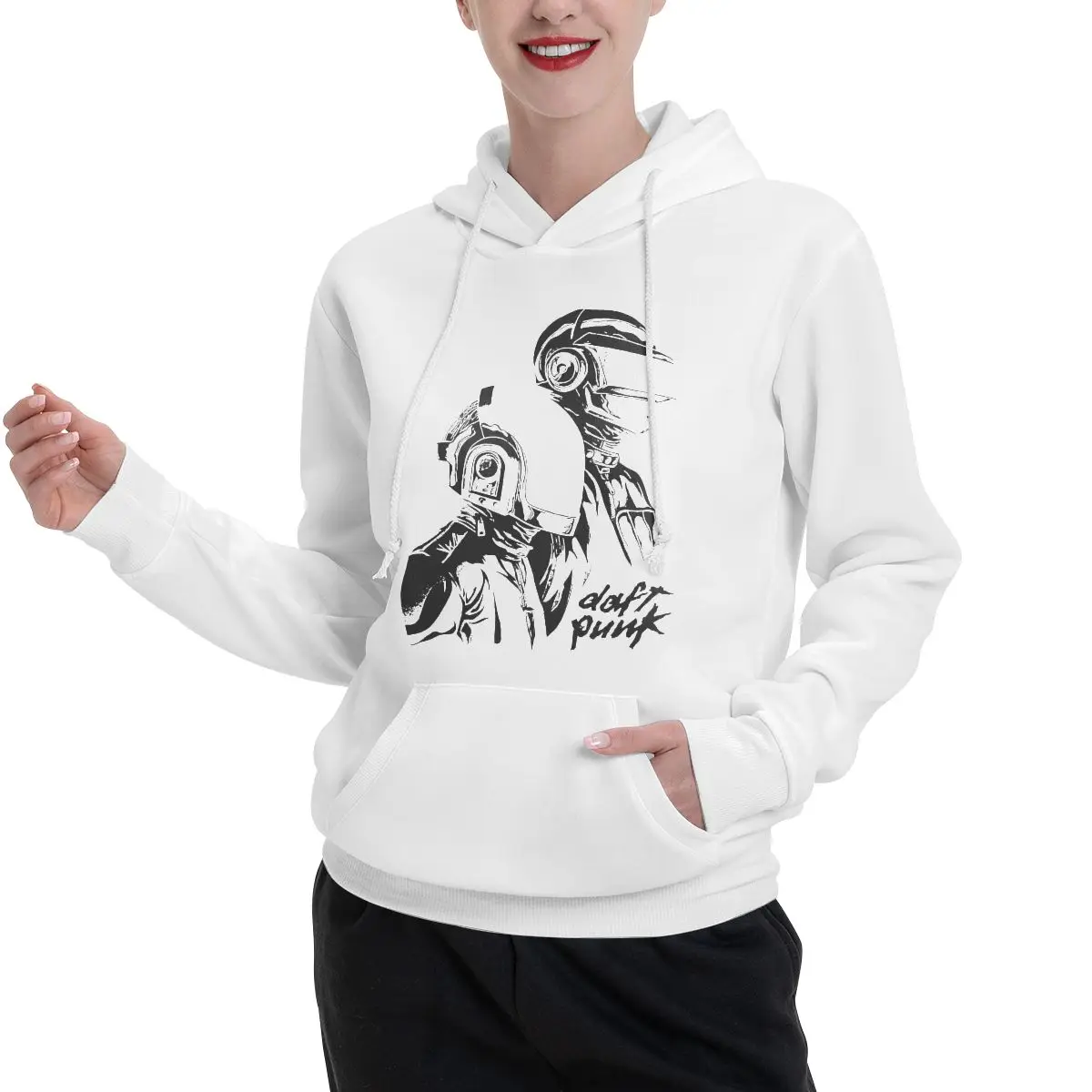 Свитер Daft в стиле панк ретро музыка основные пары бархатный свитер с капюшоном