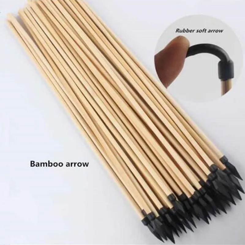 

10pcs natural wood arrow diameter 7mm length 42cm with rubber soft arrow bow archery wooden bow dedicated arrow