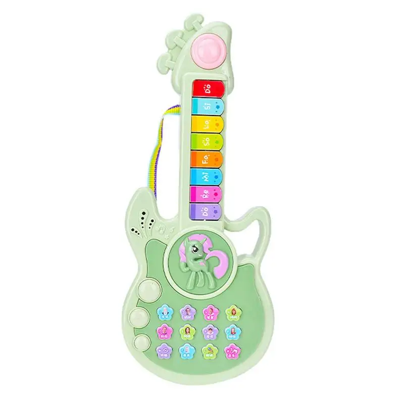 

Гитарная игрушка для детей, детская мультяшная электрическая гитара с ремешком, искусственный инструмент для дошкольного обучения детей