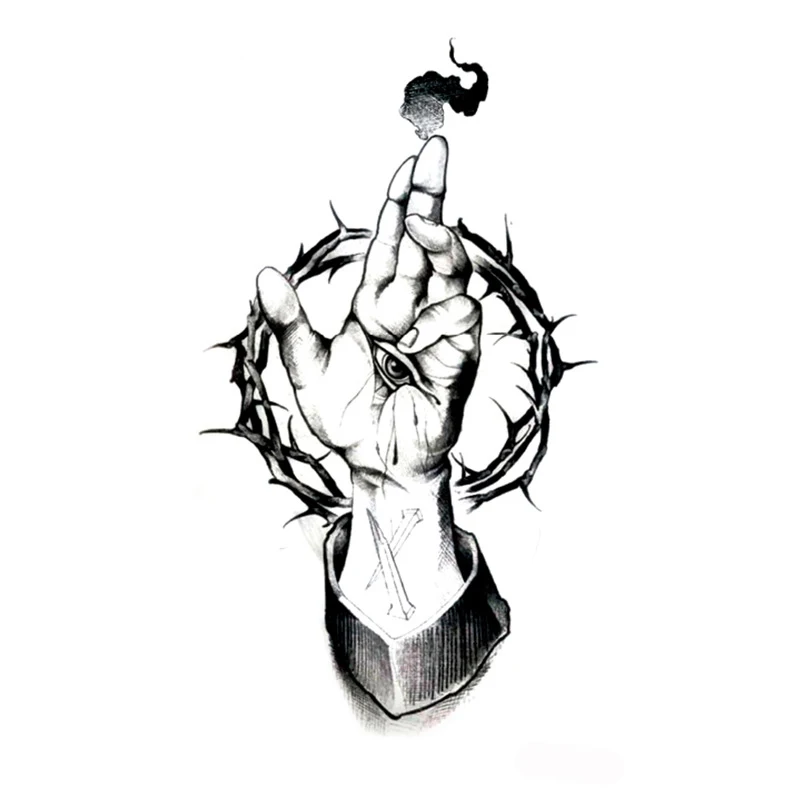 Тату-наклейки лотос цветок петли в руке искусство искусства тела для мужчин и