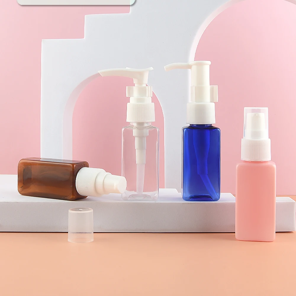 

100pcs 30ml Mini Travel square Cosmetic Lotion Cream Packing Plastic Container Cosmetic Bottle Dispenser Travel Containers