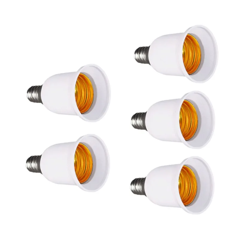 

5pcs E14 to E27 Lamp Holder Converter Fireproof Socket Base Converters 220V Light Bulb Adapter Conversion Lighting Accessories