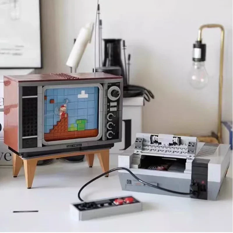 Фото Супер NES Nintendo Entertainment System, совместимая модель 71374, строительный блок, сборка кирпича, ТВ-игра, детские игрушки на день рождения, подарки №1