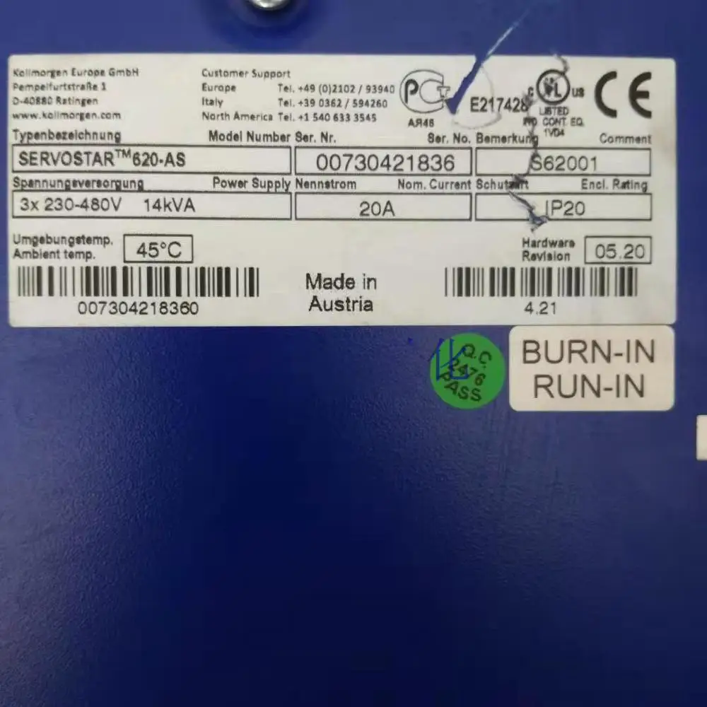 S62001 Сервопривод KOLLMORGEN SERVOSTAR 620-AS