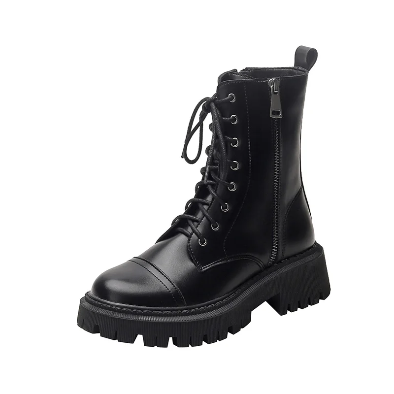 

Thick soled boots women's British style sweet cool boots women's boots oversize women's shoes fat feet wide fat boots