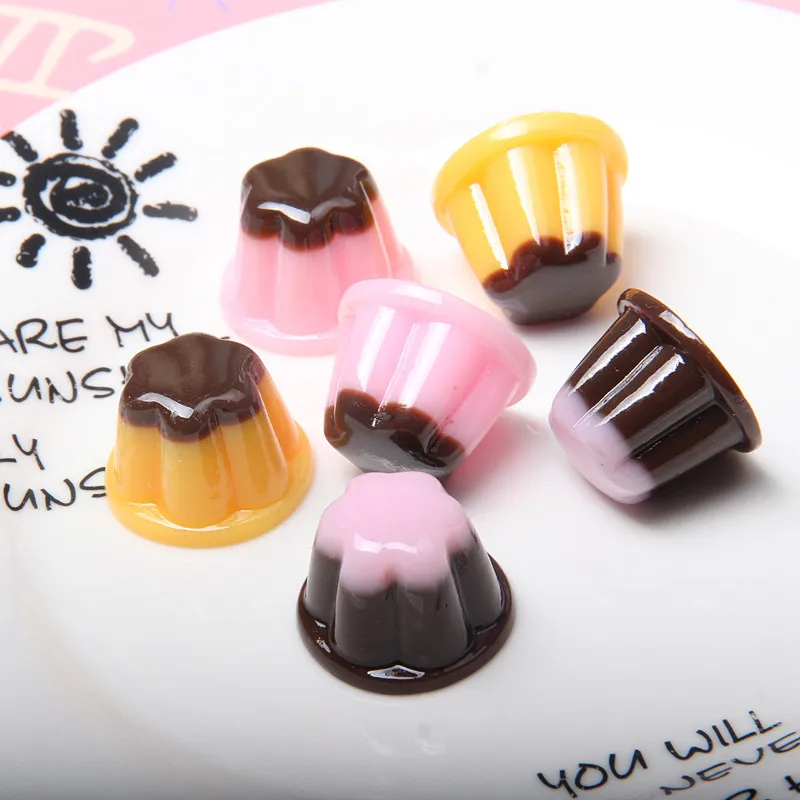 Miniature Imitation Chocolate Jelly Pudding Resin Crafts Sumilation Food DIY Scrapbooking for Home Decoration Arts Crafts