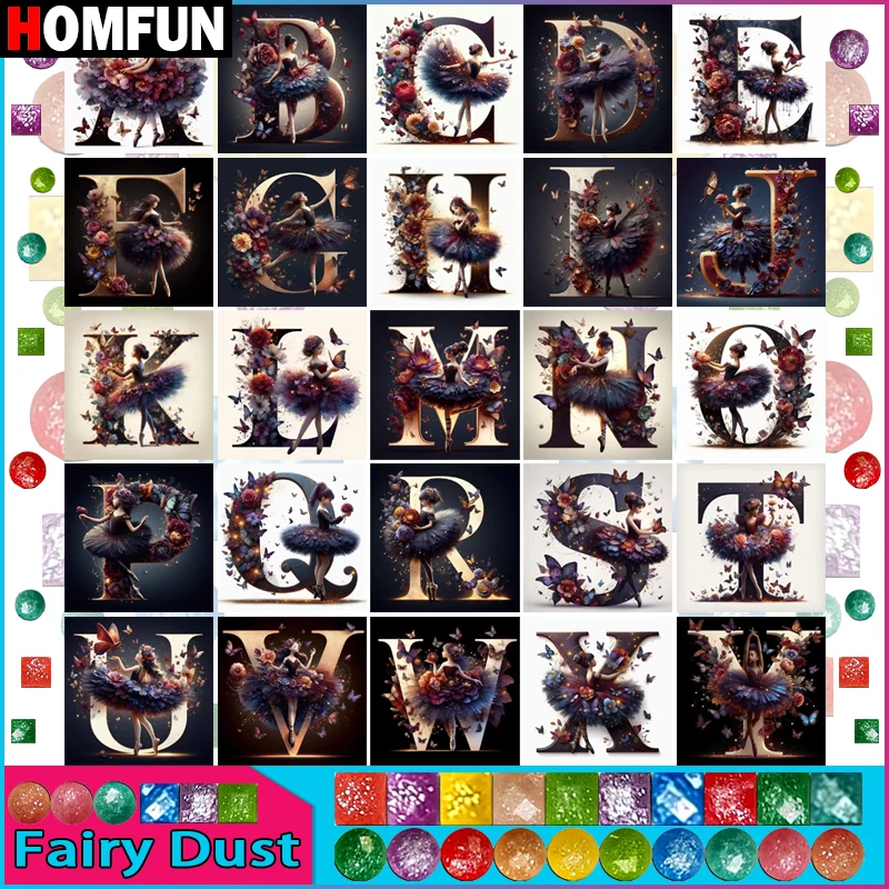 HOMFUN сказочная пыль 5D Diy алмазная живопись вышивка крестиком &quotАлфавитная