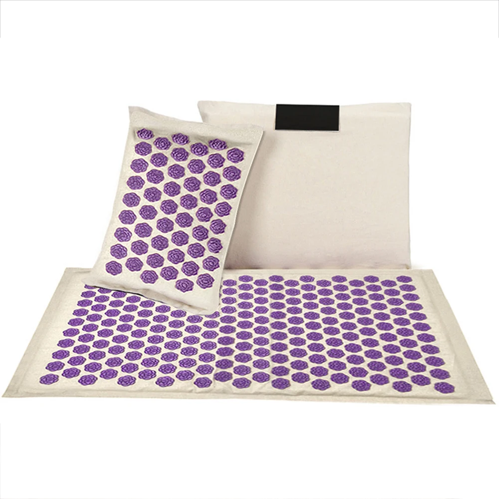 

Acupuncture Massage Pillow Yoga Pad Increase Blood Circulation Spike Reliever Stress Mat Cushion for Fatigue Relief Set