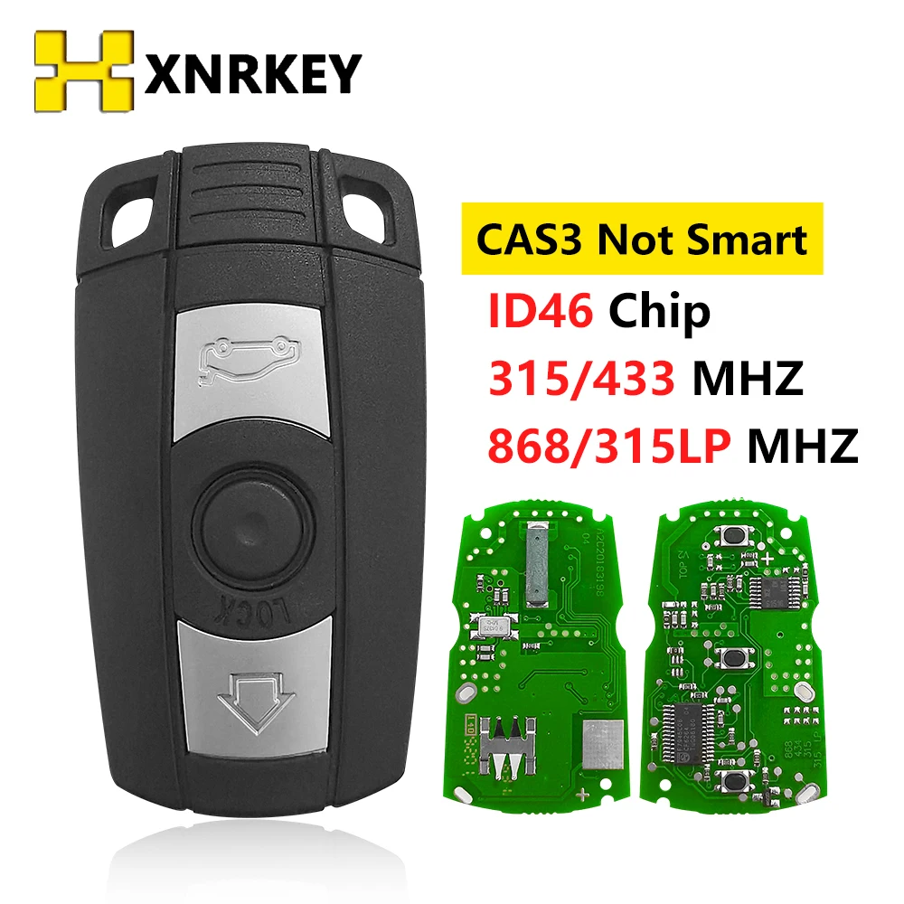 XNRKEY FCC:KR55WK49127 Car Remote Control Key For BMW CAS 3 Series 1 3 5 Series ID46 PCF7945 Chip 315/433/868 Mhz