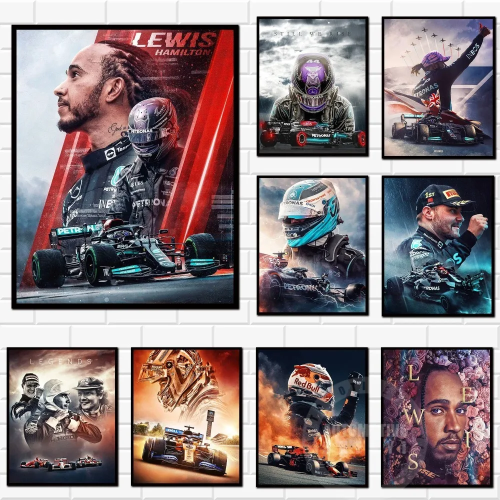 Классический гонки эстетическое настенное искусство Льюис Гамильтон плакат F1
