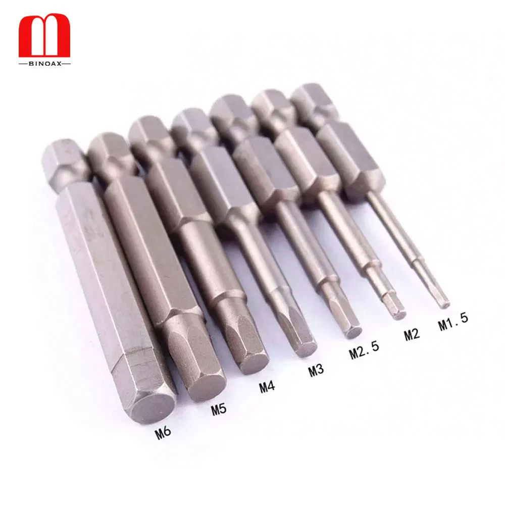 

7/8pcs 50mm 1/4 Inch Hex Shank Magnetic Hex Head Screwdriver Bits