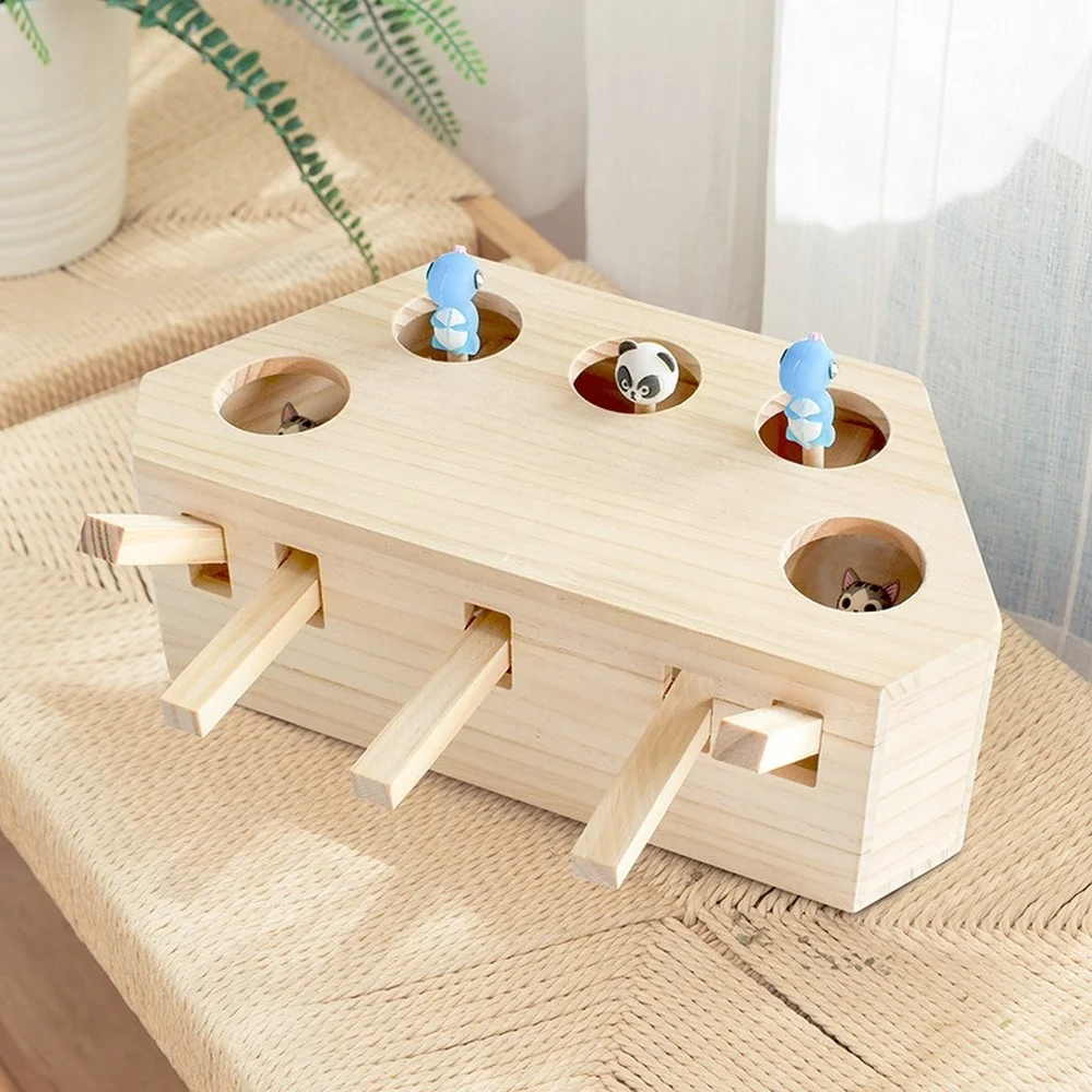 Cat Playing Hamster Toy Funny Wooden Box Cat Toy Puzzle Interactive Toys For Playing Training Cat Supplies Supplies For Pets  - buy with discount