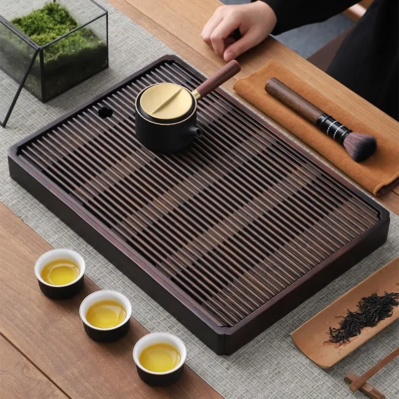 

Fine Chinese Natural Bamboo Water Kung Fu Tea Set Simple Rectangular Tea Tray Board for Tea Lovers, Enjoy Healthy Lifestyle.