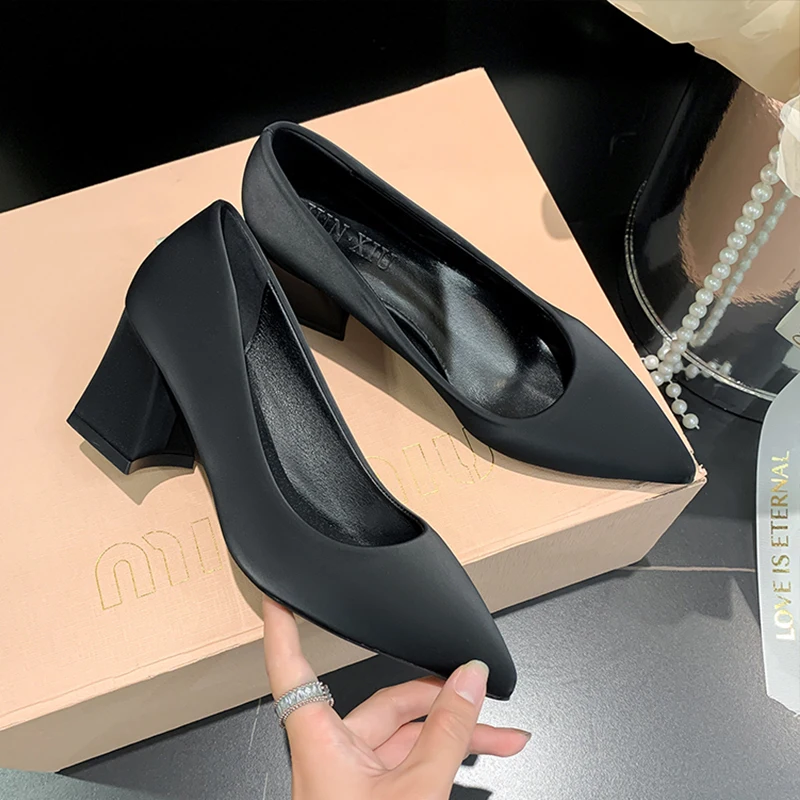 

Туфли женские на высоком каблуке, роскошные брендовые босоножки из искусственной кожи, заостренный носок, Классическая обувь, лето 2023