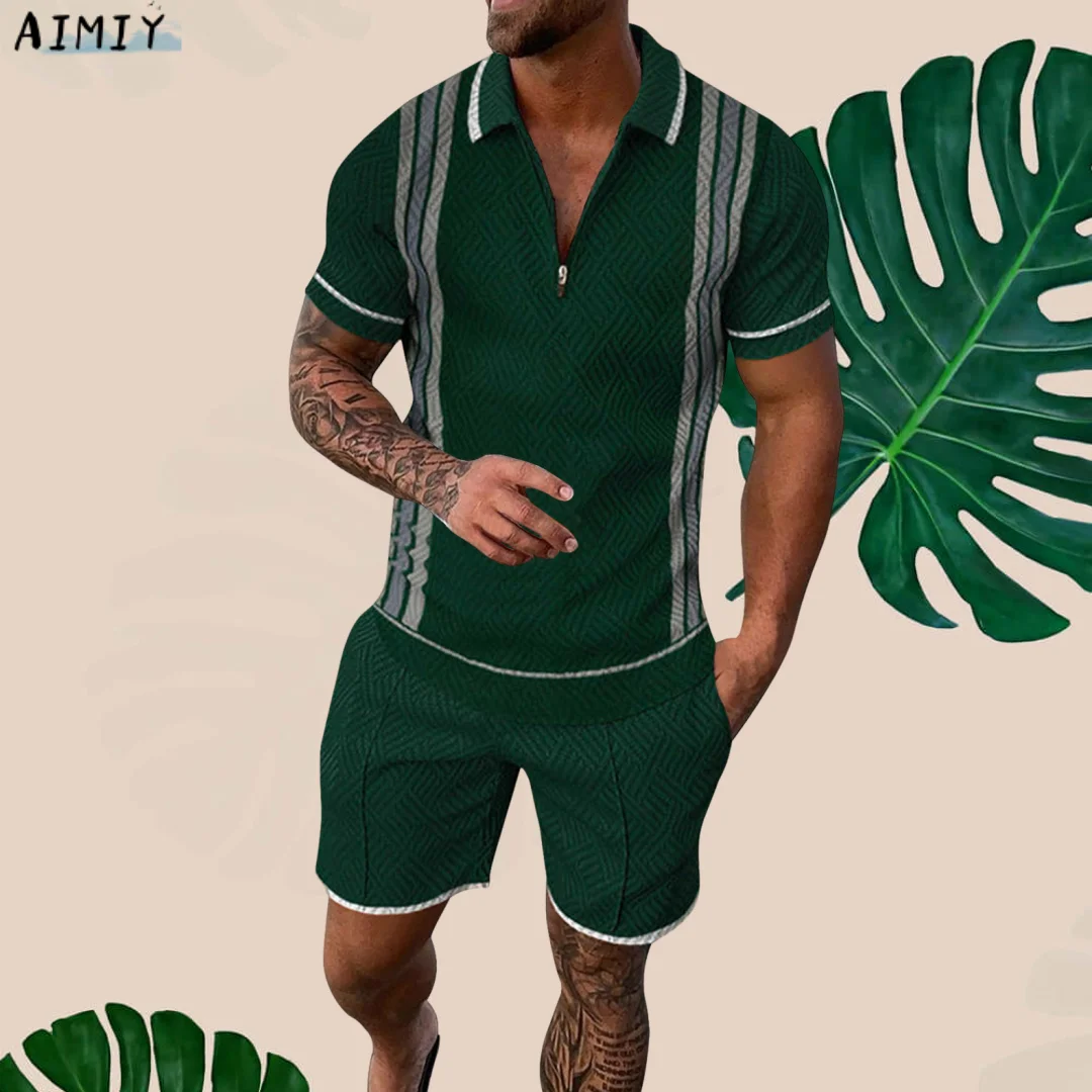 2023 Summer Men Polo Sets Tracksuits Sport 3d Print Oversized Short Sleeve T-Shirt Shorts Men's Clothing Gym Sportswear Clothes