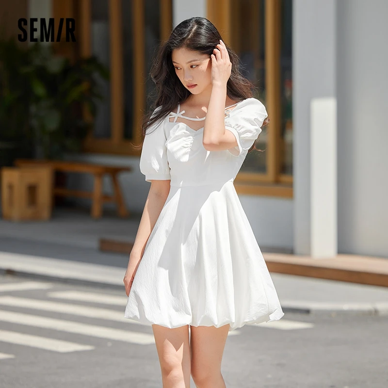 

2022 Semir, с квадратным вырезом, с бантом, с рукавами-фонариками