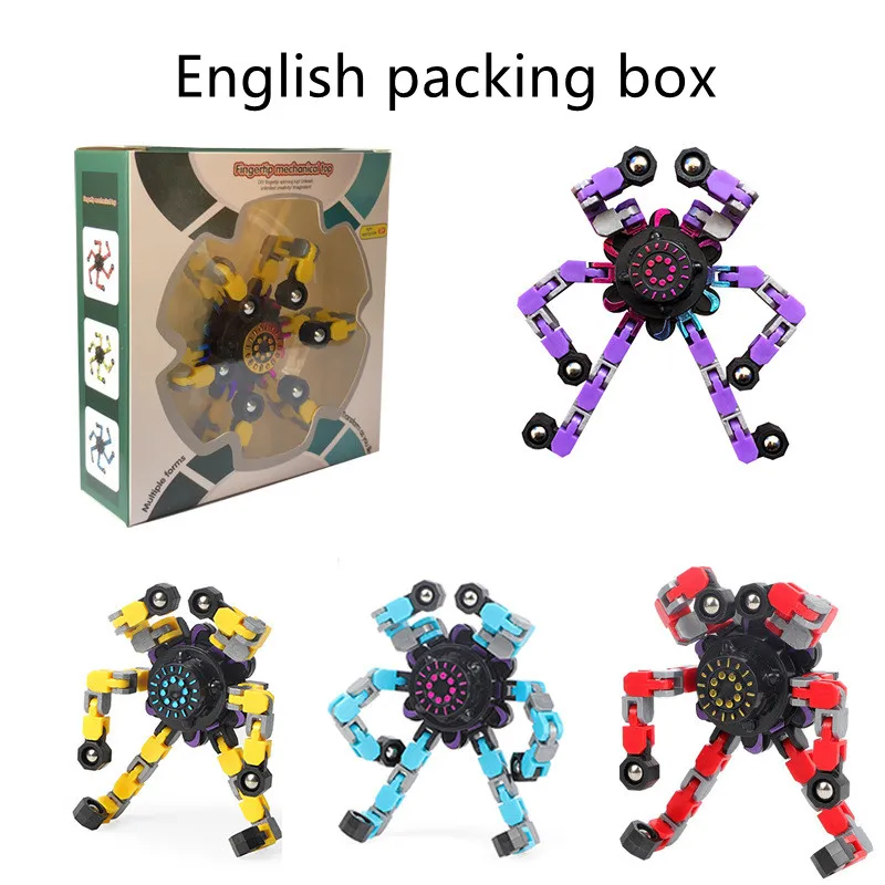 

2022 New Creative Cool Deformable Mechanical Fingertip Variable Gyro DIY Puzzle Decompression Fun Interactive Toy ABS Material