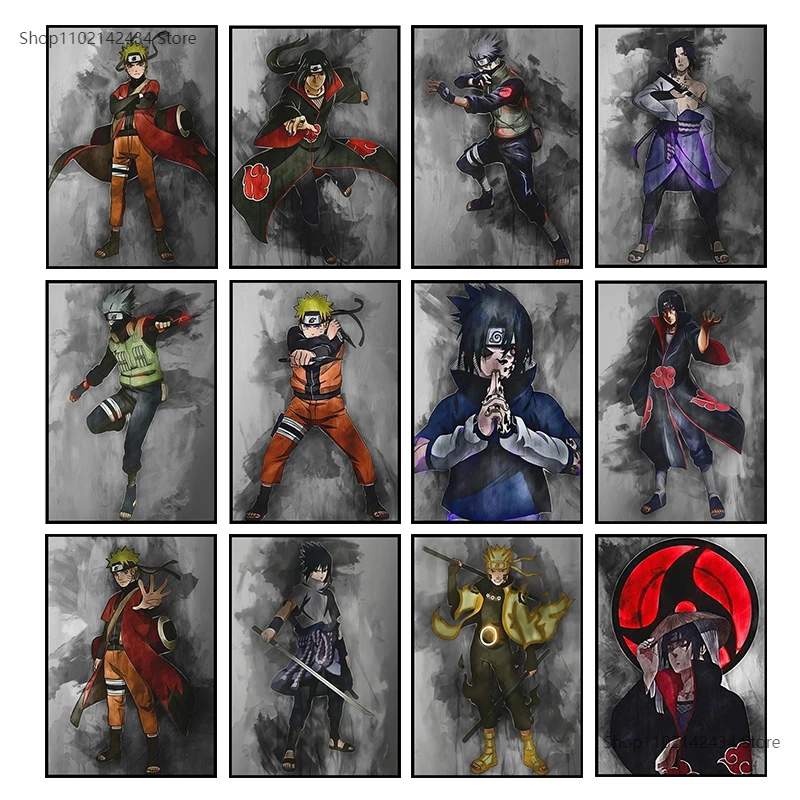 

Naruto Anime Poster Sasuke Kakashi Character Canvas Painting Wall Art Nordic Posters and Prints Wall Pictures Home Decor Gifts