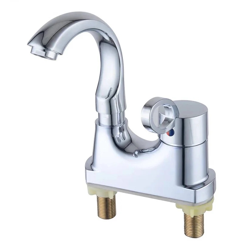 

Double-joint Double-hole Washbasin Alloy Bench Moon Bay Double-hole Washbasin Hot and Cold Rotary Faucet