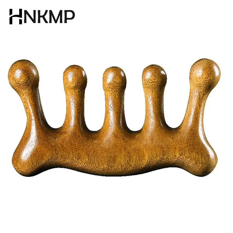 

Meridian Massage Comb Five-Tooth Handleless Wooden Point Acupuncture Head Comb Wide-Tooth Sandalwood Comb Massage Head
