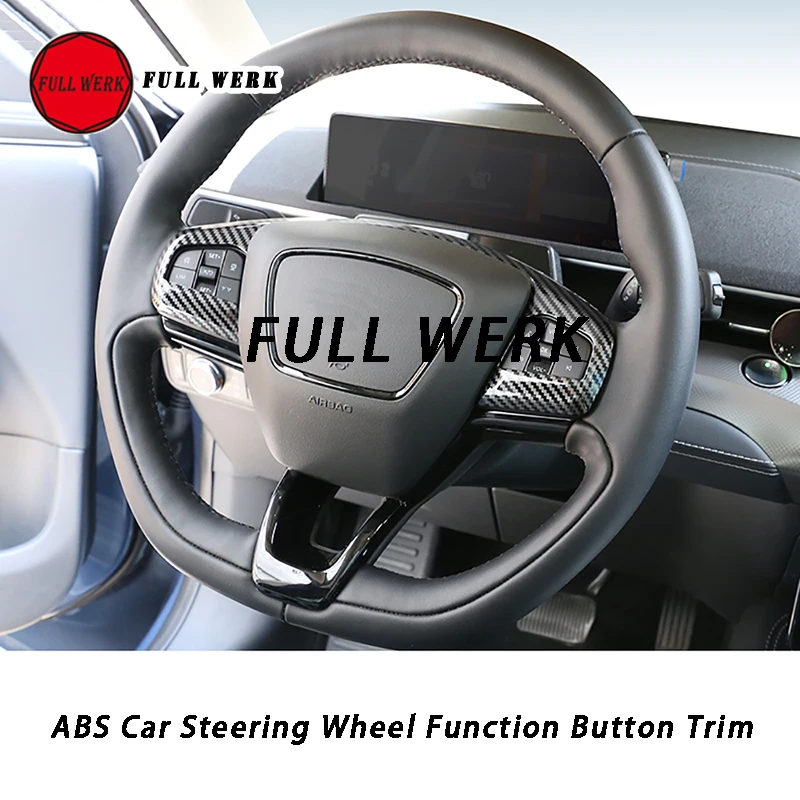 

1pc ABS Car Steering Wheel Function Button Trim Decoration Sticker Cover Frame fit for Mustang Mach-E Interior Accessory