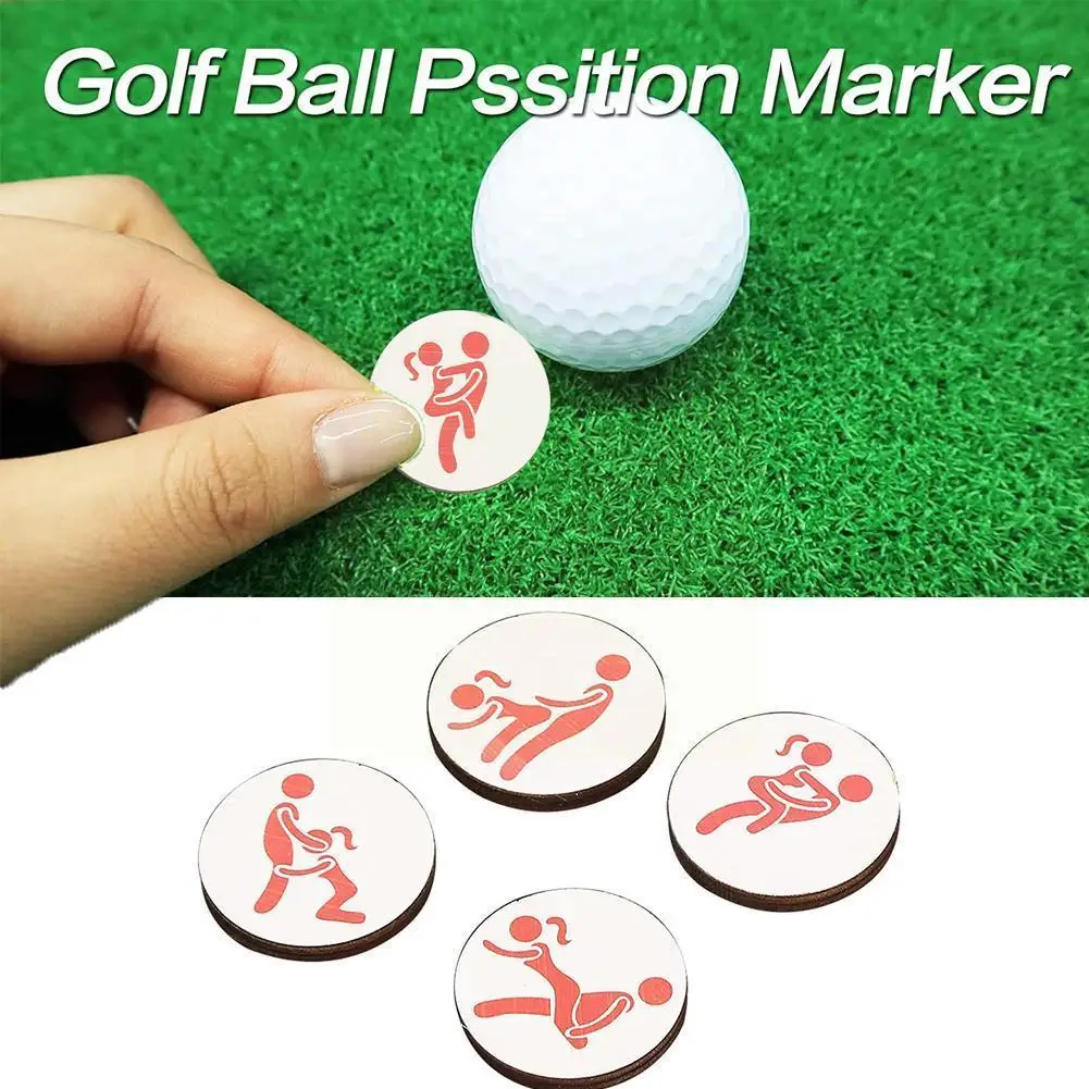 

4pcs/set Golf Ball Markers Innovative Printed Golf Marker Disc Position Marks Golf Sport For Outdoor Wooden Accessories H3q6