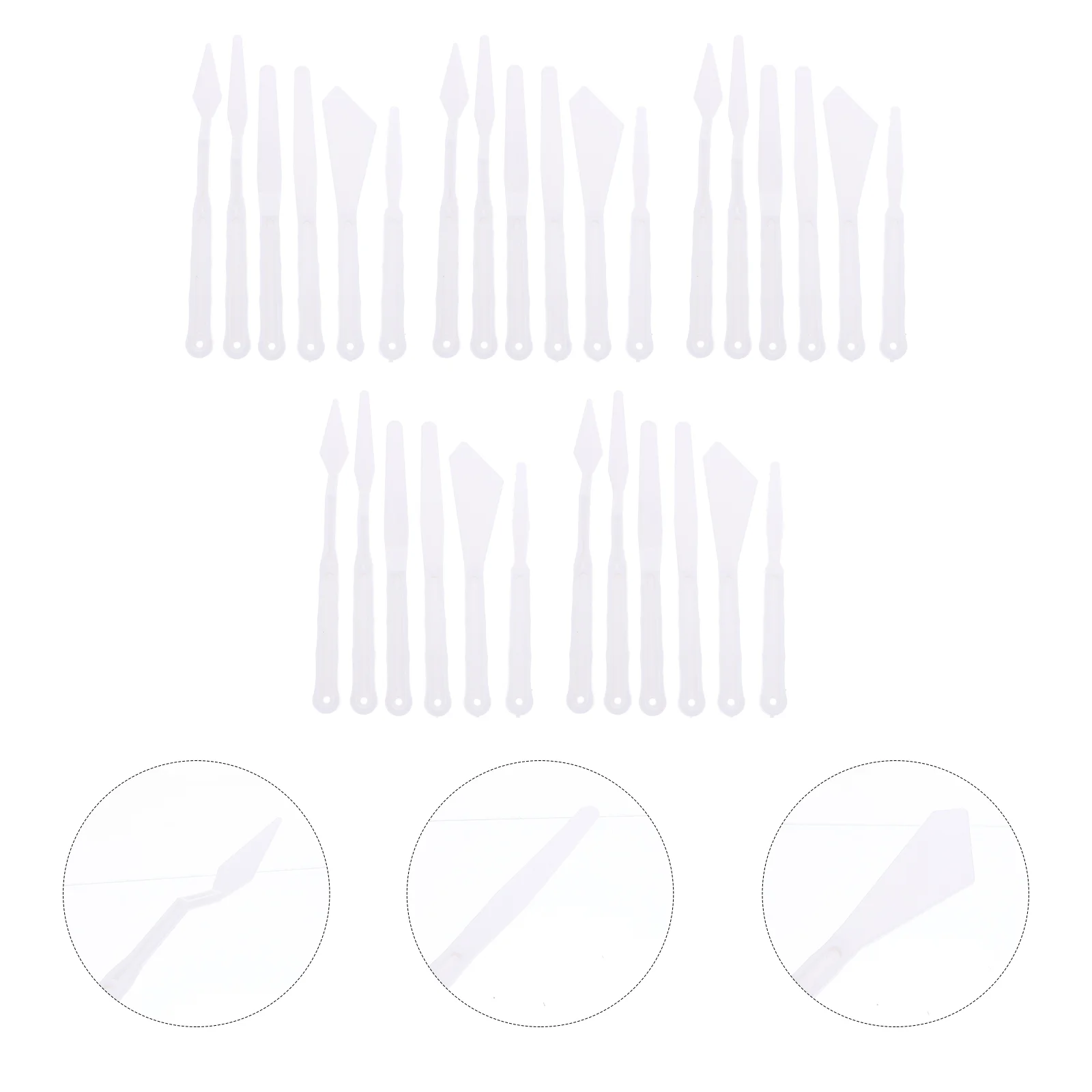 

30 Pcs Paint Palette Knife Professional Painting Scraper White Mix Plastic Portable Spatula Tool Practical Clay Tools