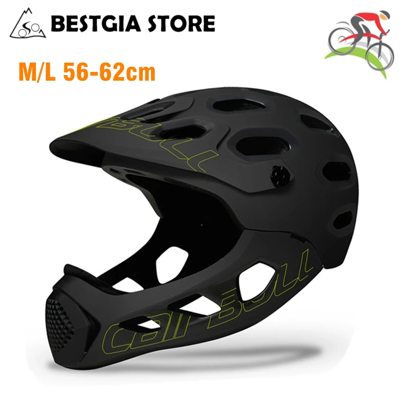 New Adult Full Covered Bicycle Helmet OFF-ROAD MTB Mountain Road Bike Full Face Helmet DH MTV Downhill Cycling Helmet Casco BMX