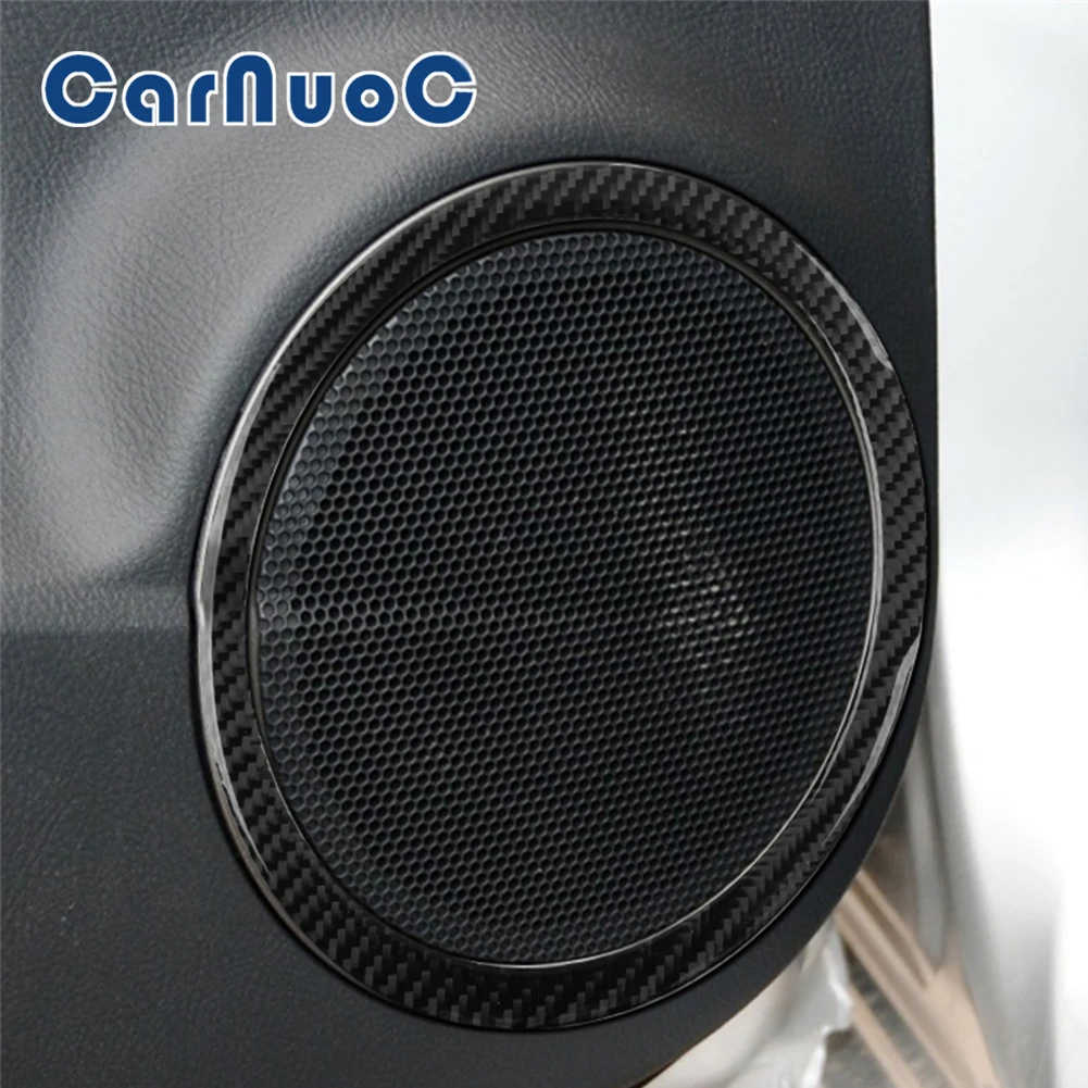 

Car Stickers Door Speaker Decoration Strips Interior Mouldings Carbon Fibre Cover Trim Accessories For Toyota RAV4 2006-2012