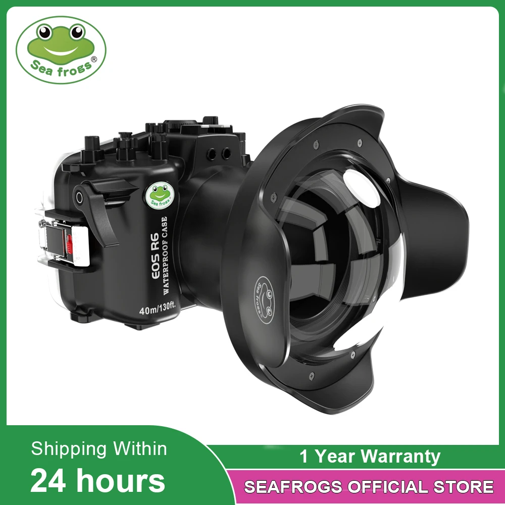 

Seafrogs Professional 40Meter Underwater Photography Quipments Diving Housing For Canon EOS R6 With Glass Dome Port Fisheye